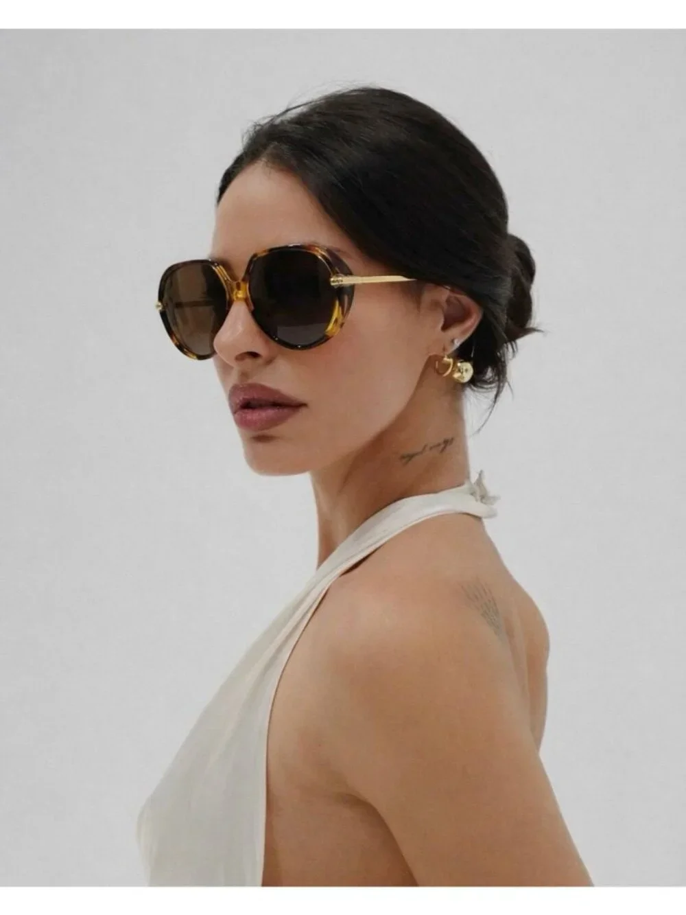Bottega Veneta BV1436S 004 Square Sunglasses - Shiny Transparent Yellow/Gold
